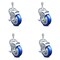 Service Caster 4 Inch Blue Polyurethane Swivel 10mm Threaded Stem Caster Set with Brake SCC-TS20S414-PPUB-BLUE-TLB-M1015-4 - alternate 1